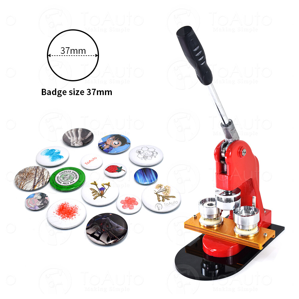 DIY Button Badge Maker Machine Hand Punch Press +Circle Cutter Craft Tool 58/37