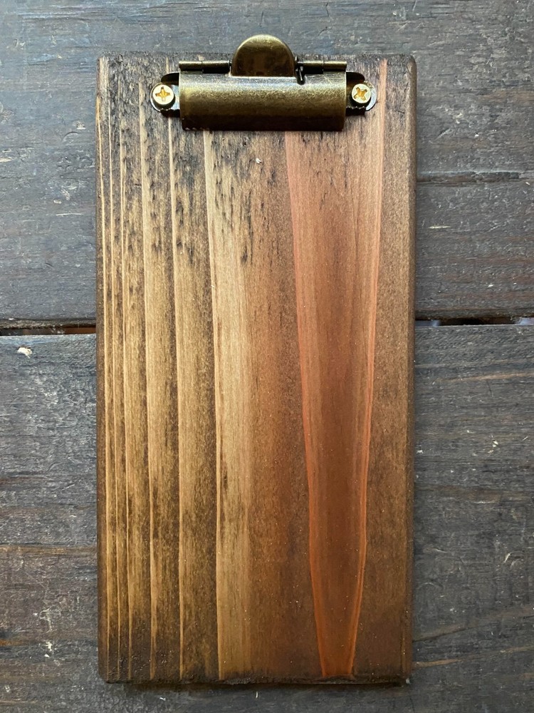 Small Rustic Wood Clipboard - Restaurant Menu Board - Check Presenter