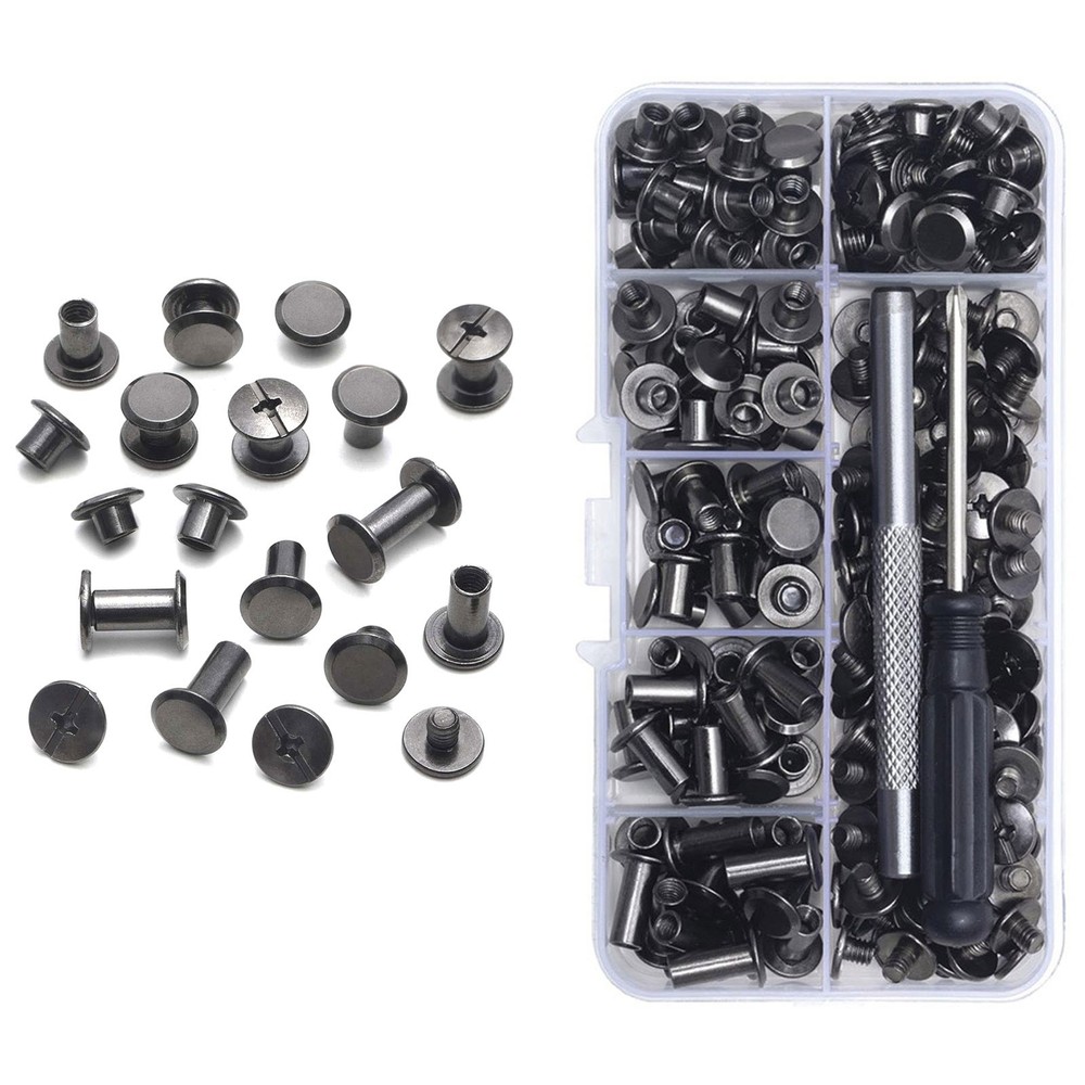 110set/pack 6 sizes Iron Material Chicago Screws For Home DIY Leather Working