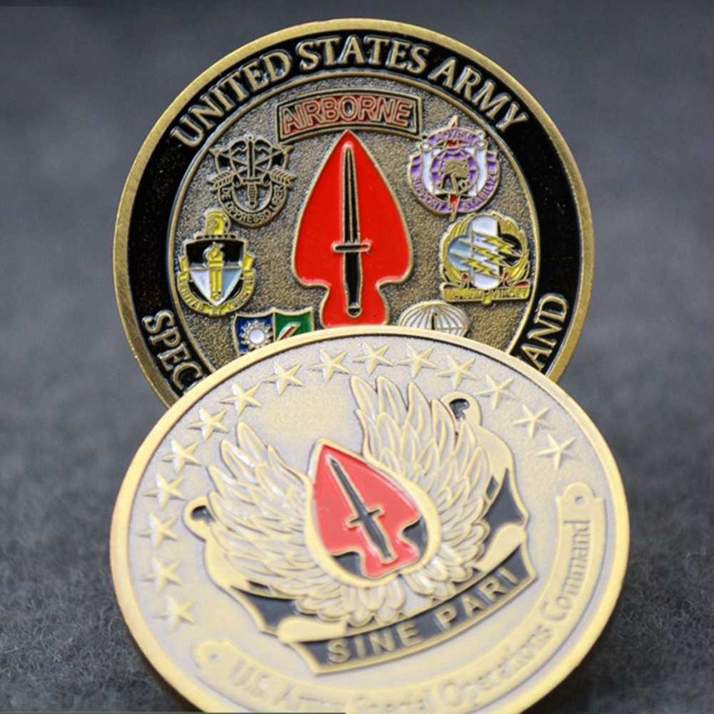 US Military Special Operations Command Challenge Coin Sine Pari Commemorative