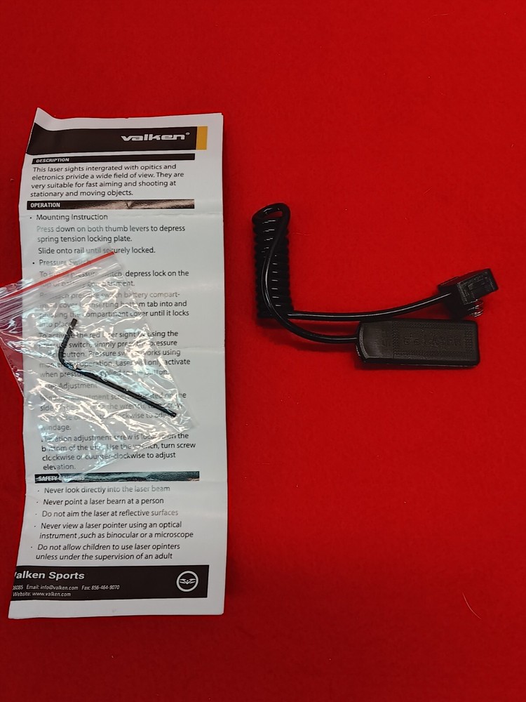 Valken Red/Green Laser Remote Switch Coiled Cable Replacement Accessory 112304