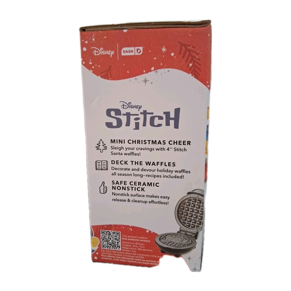 Disney Dash Stitch Santa Mini Waffle Maker