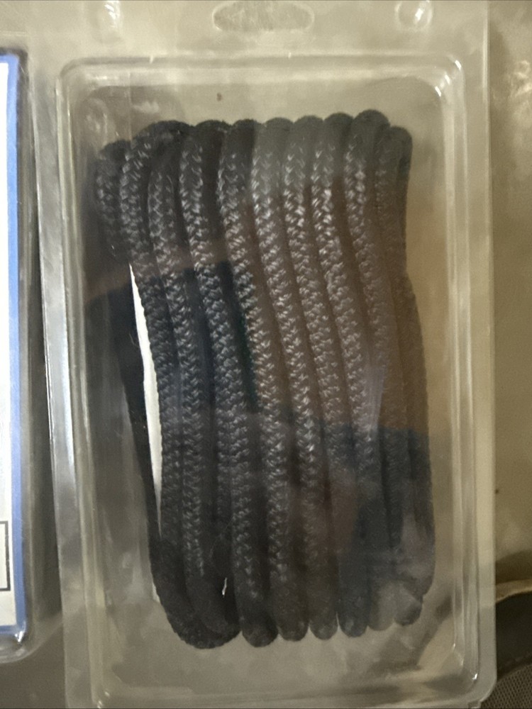 3/8" x 20 ft MLR 100% Nylon Double Braided Dock Line - Solid Black