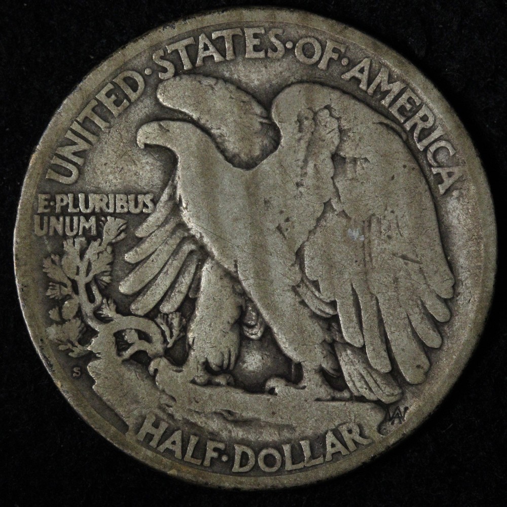 1921-S Walking Liberty Silver Half Dollar VG+/FINE E344 UQLD