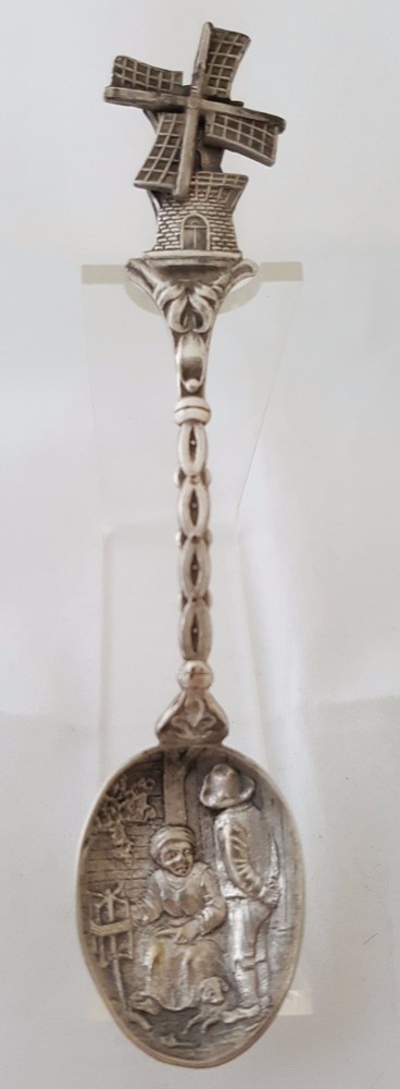 ANTIQUE DUTCH SILVER PLATED REPOUSSE SPOON (1)