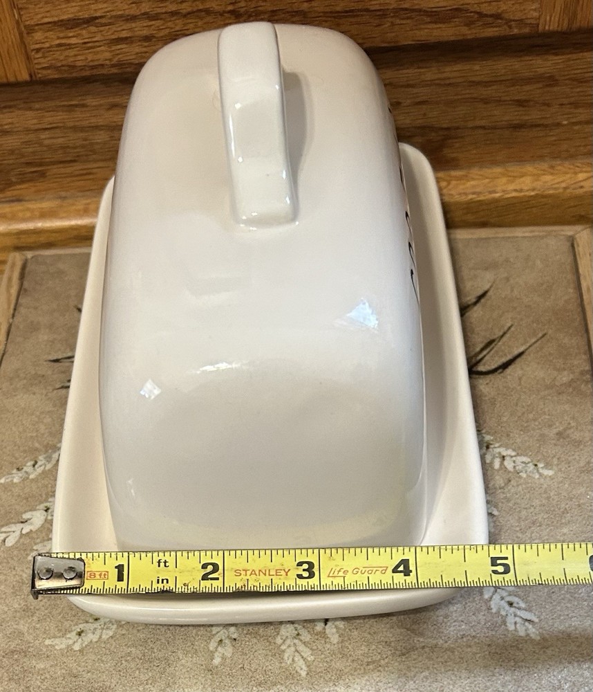 RAE DUNN Script SPREAD Covered Butter Dish Plate