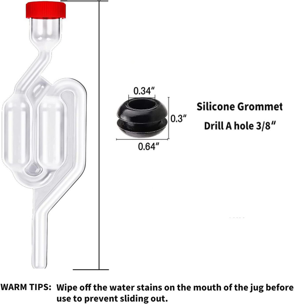 5Pack Fermentation Airlock,Twin Bubble Fermenting Improved High Transparency S S