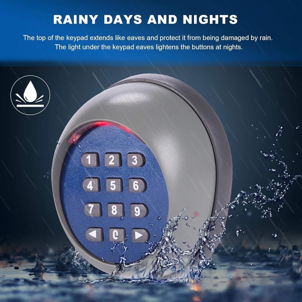 Wireless Keypad for Gate Opener - Battery Powered Touch Control, 656 Feet Range