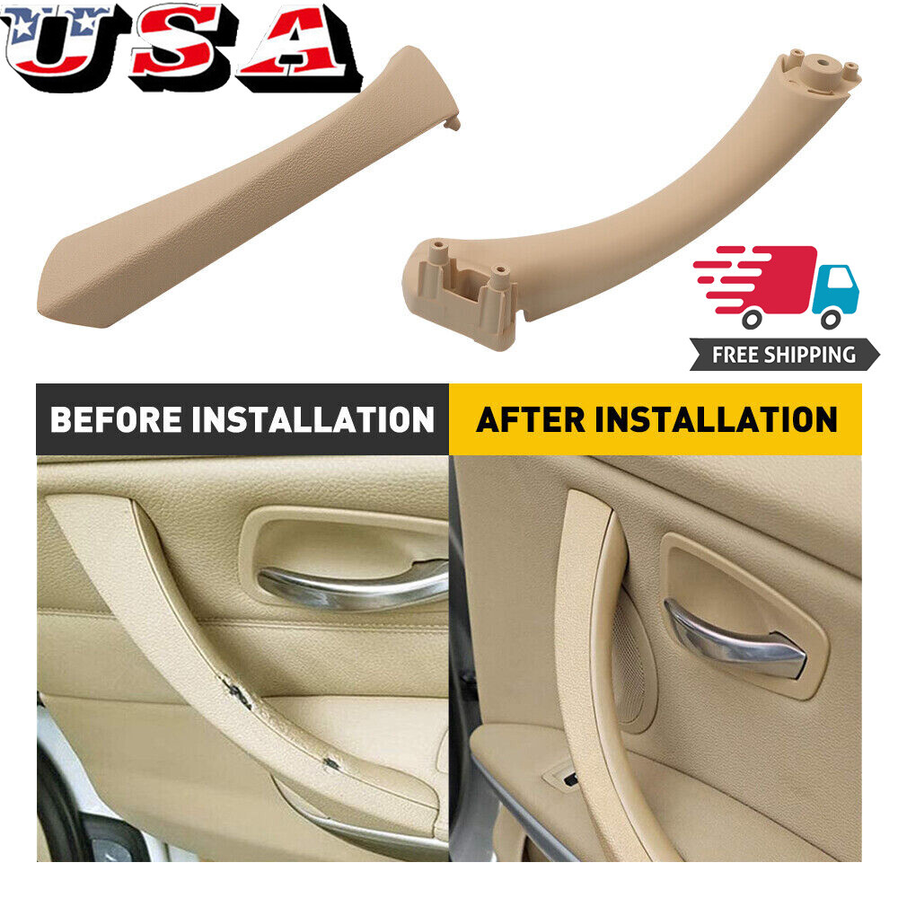 Left Right Outer Inner Door Panel Handle Pull Trim Cover For BMW E90 E91 328i M3