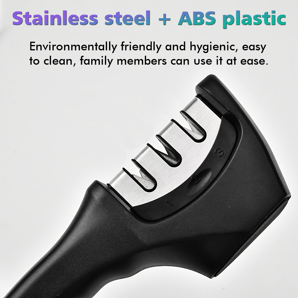 Knife Sharpener Professional Ceramic Tungsten Kitchen Sharpening System 3 Stage