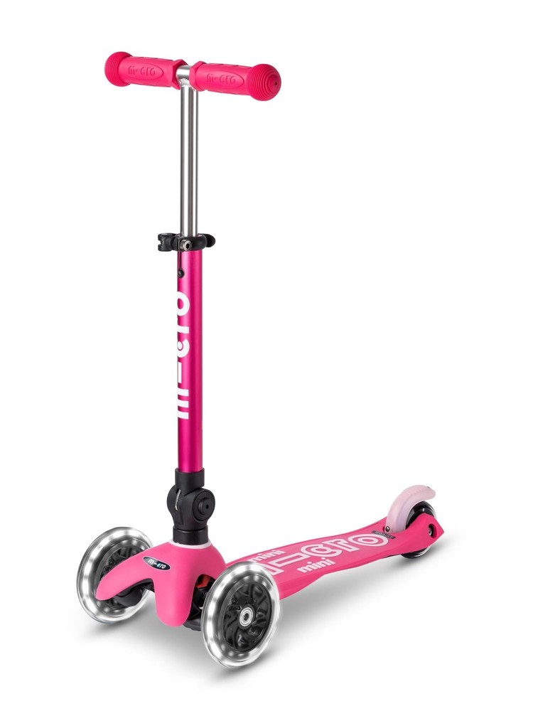 Micro Kickboard - Mini Deluxe Foldable LED Scooter, 3-Wheeled, Lean-to-Steer,...