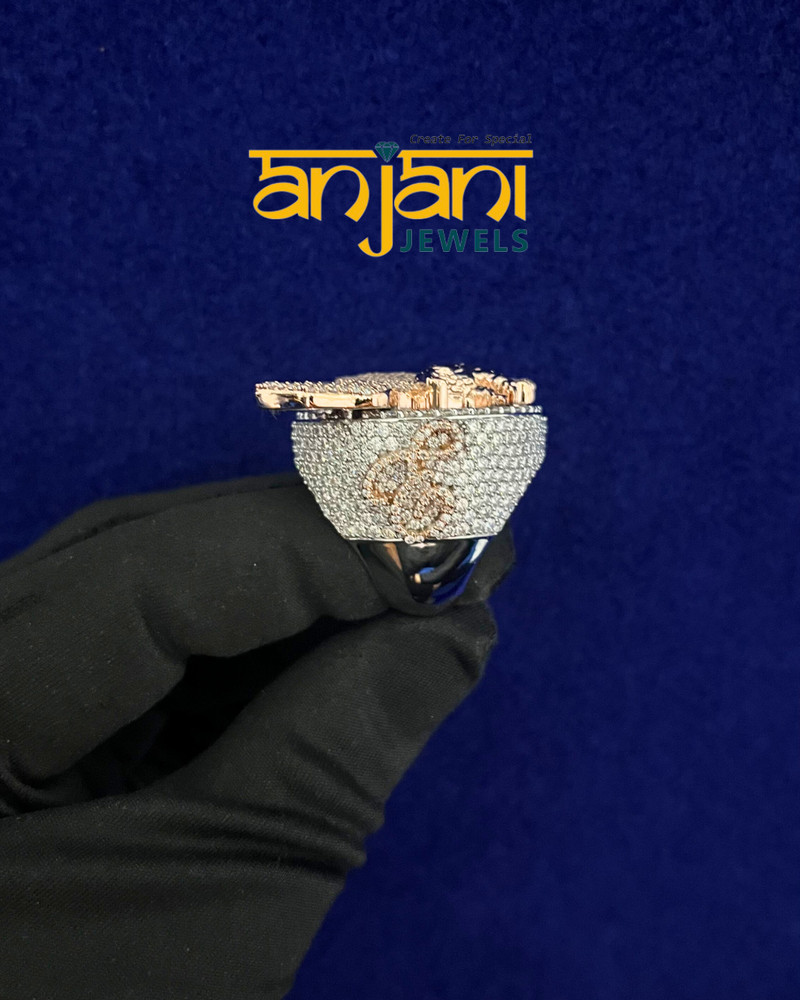 Iced Out Customized "EAGLE RING " Custom VVS1 Moissanite Diamond Silver