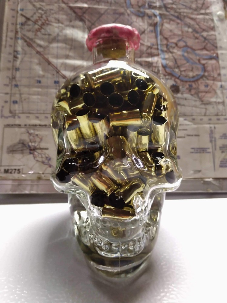 Crystal Deaths Head Skull Shell Case Holder