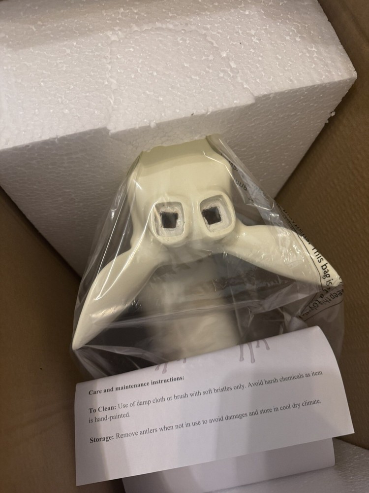 Crosby St. White Cream Standing Reindeer, 30"