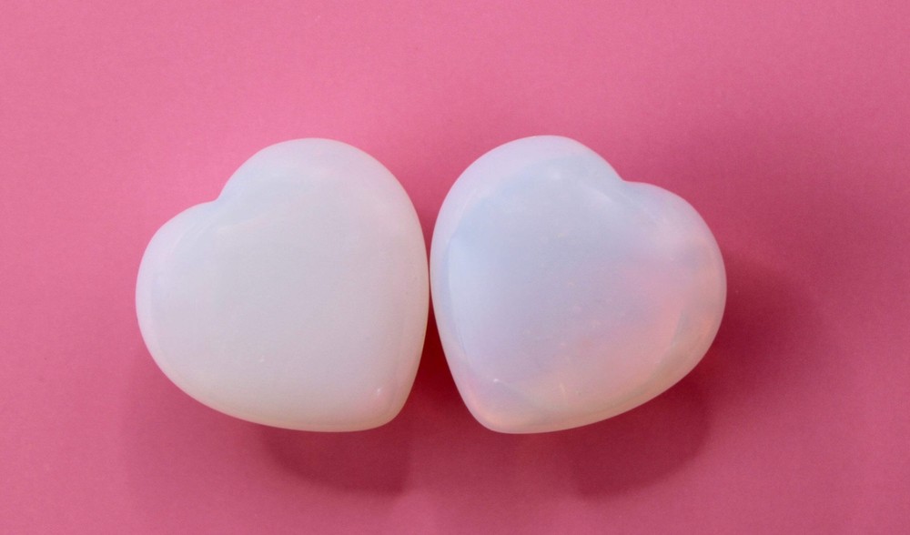 Opalite Heart Shaped Single Flared Plugs