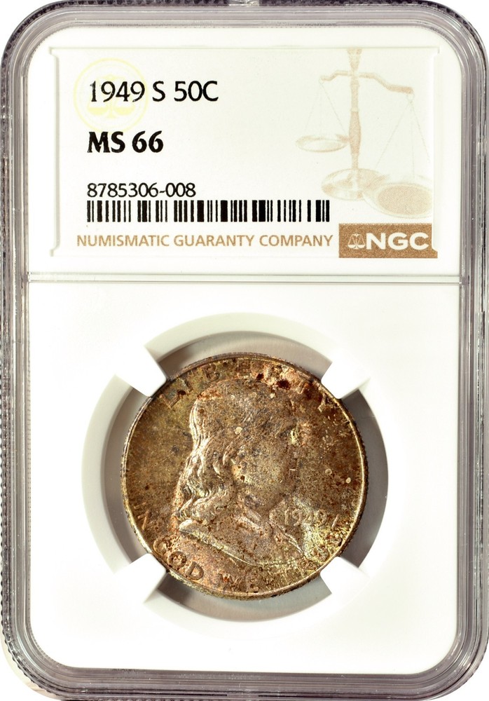 1949 S Franklin Half Dollar 50C NGC MS66 Uncirculated *