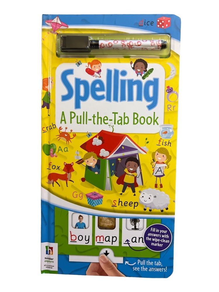 4 Kid Learning Book Math,reading Phonics Times Table Pull The Tab & Wipe Clean