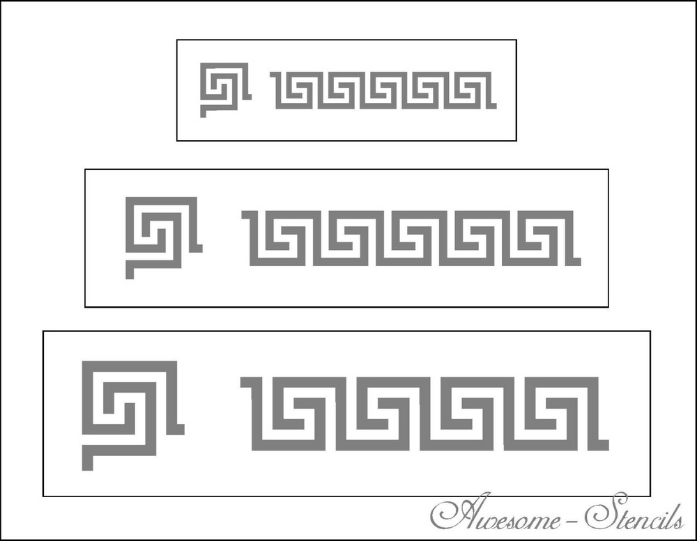 Stencils Greek Key Border with Corners Pattern Paint Craft Art