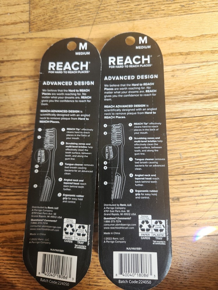 6 PK - Reach Advance Design Medium Toothbrush