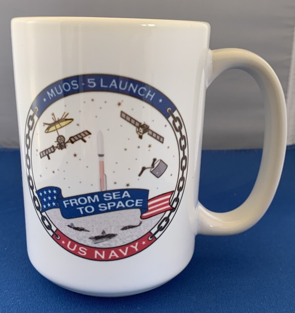 US Navy MUOS 5 Launch Mobile User Objective System Satellite Coffee Mug Cup