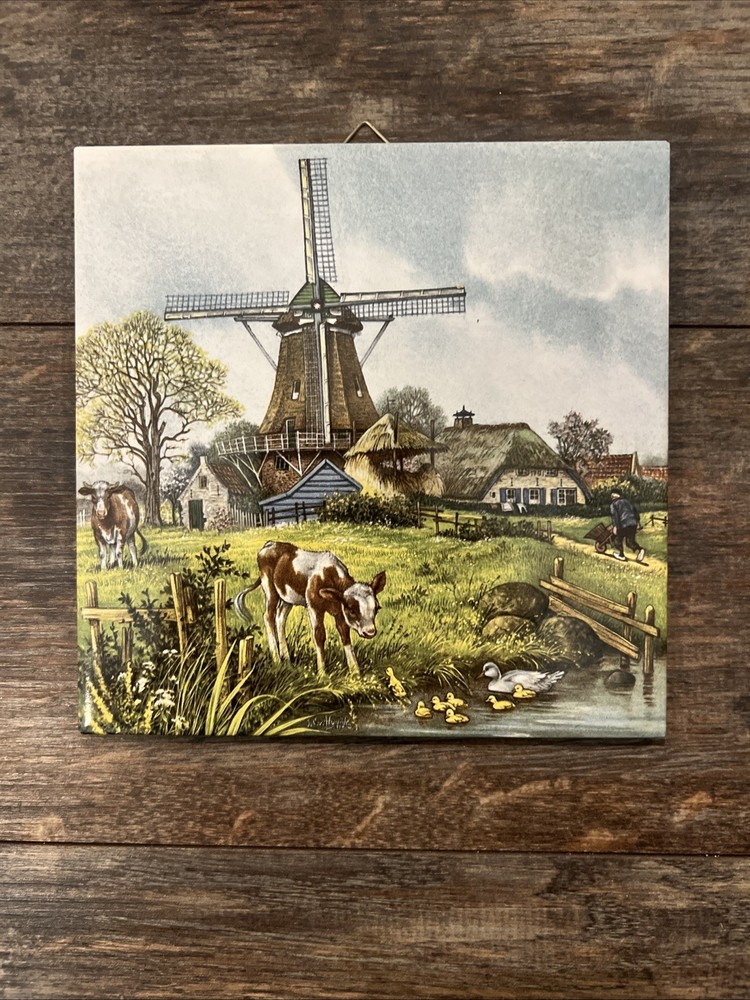 3 Ter Steege Bv Holland Windmills Tile Art PLEASE READ DESCRIPTION