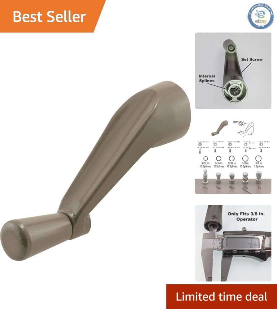 H 3966 Stone Crank Handle - Smooth 360-Degree Window Operation, Easy Install