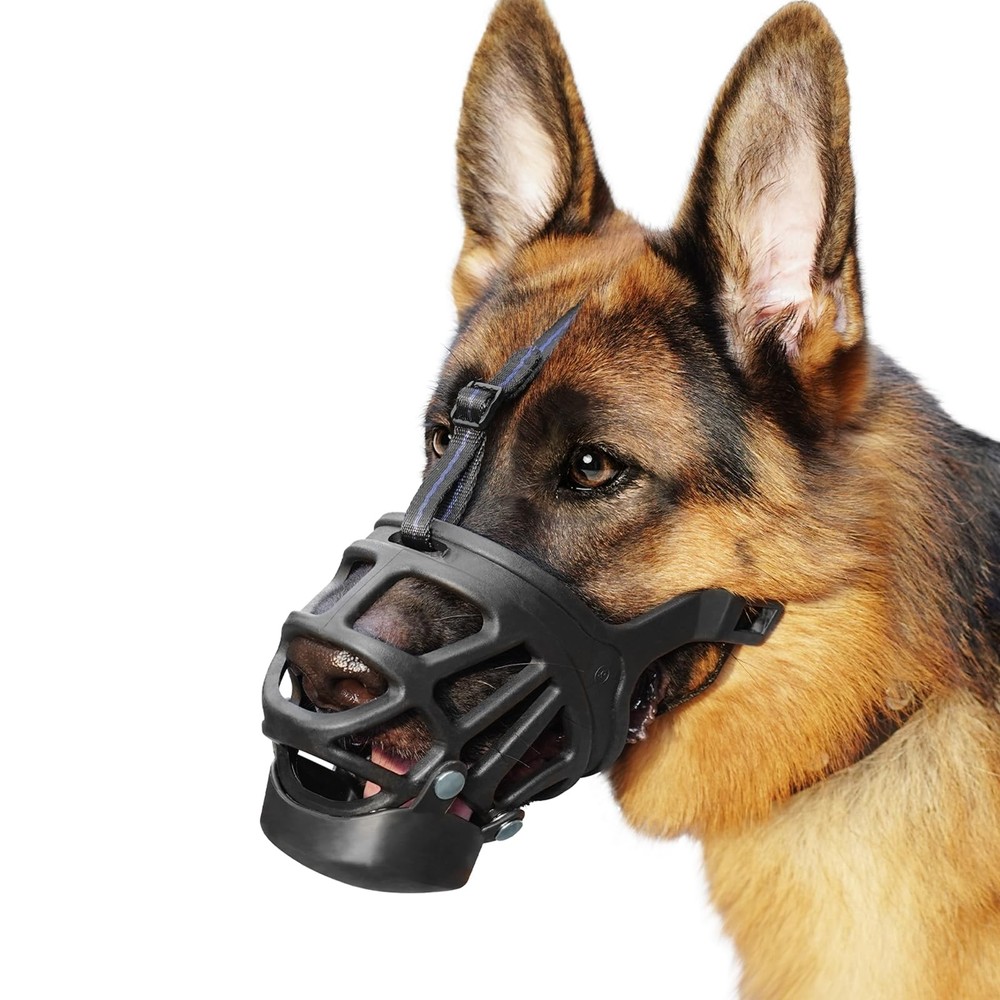 Basket Muzzle for Large Dogs, Humane Muzzle to Prevent Biting and Scavenging,...