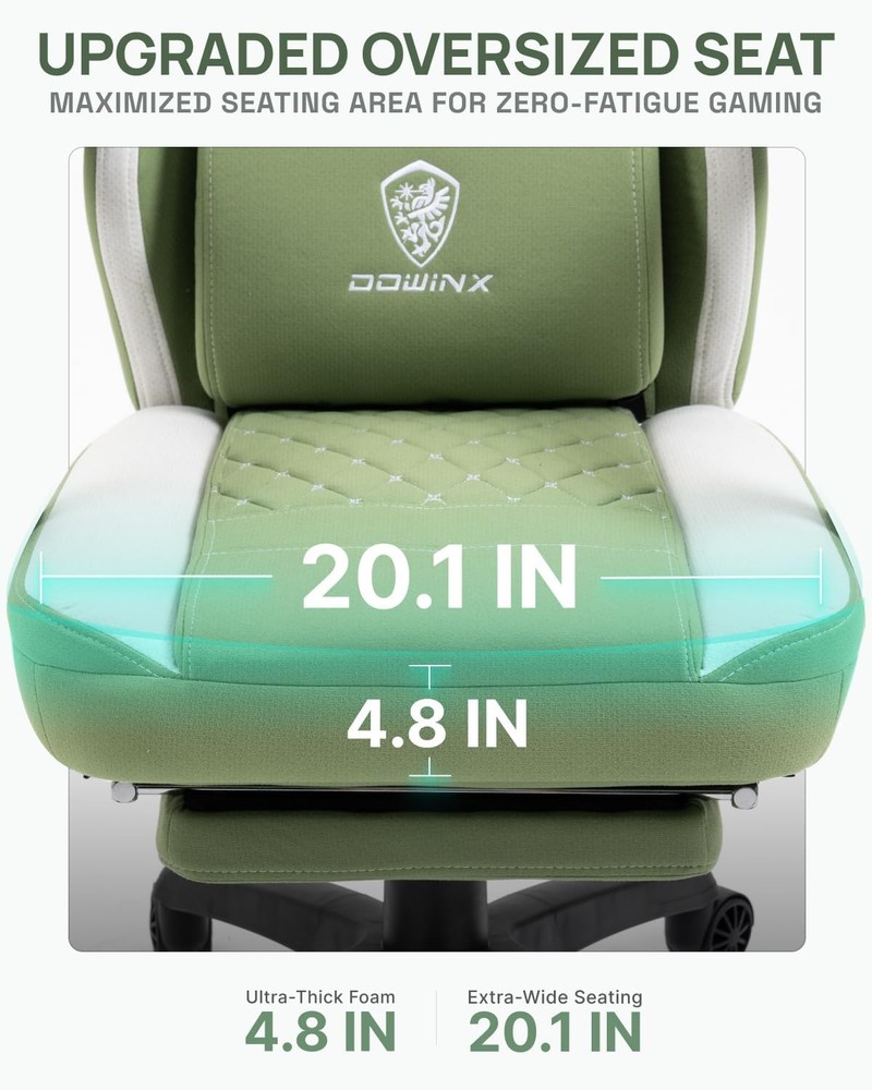 Gaming Chair with Footrest Breathable Fabric Dowinx