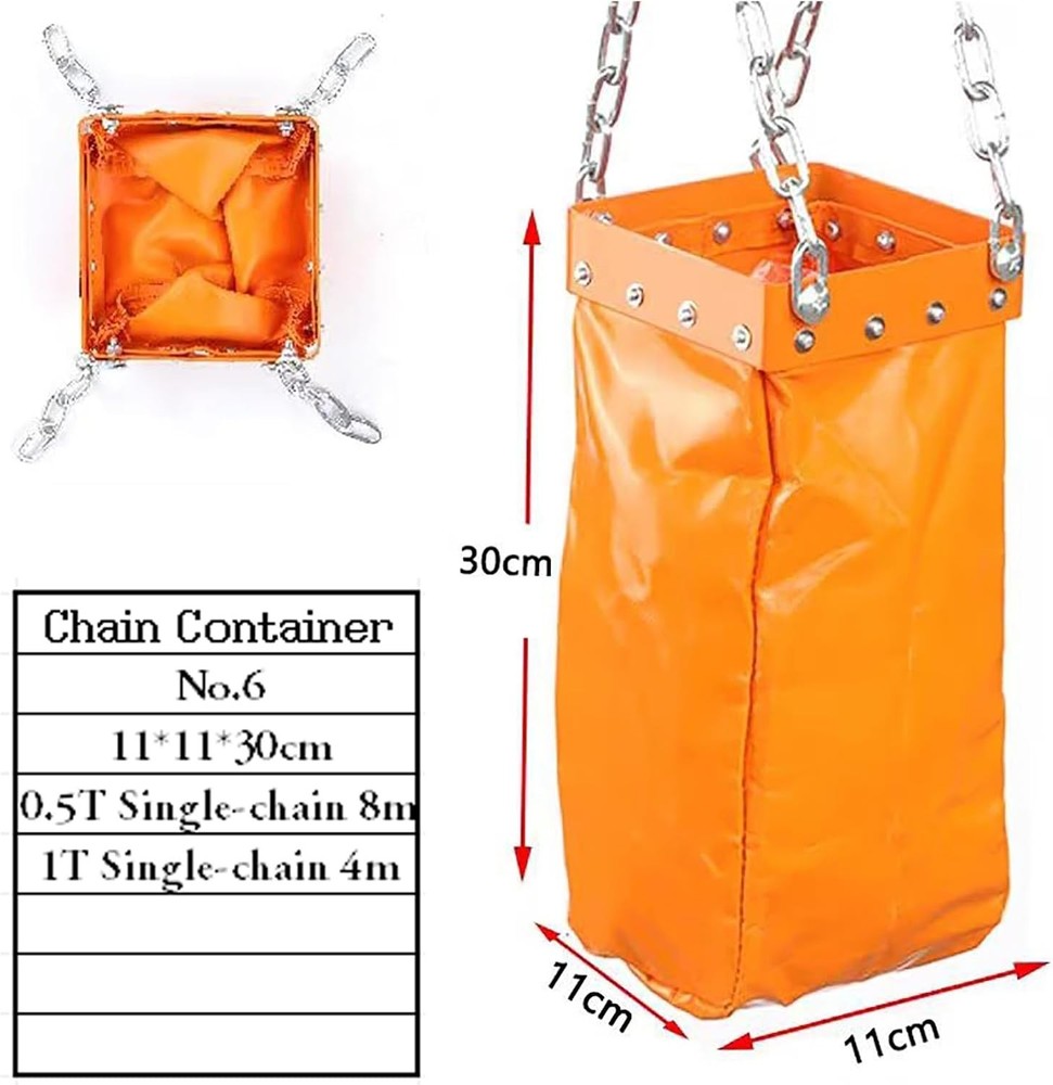 Chain Bag Container for Overhead Crane Hoist Chain Storage Keep Tangle-Free