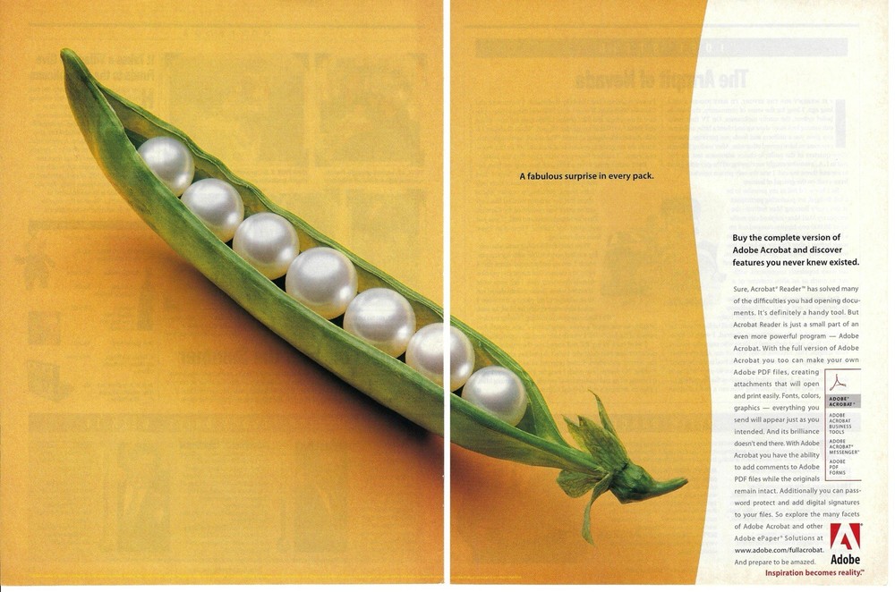 2000 Adobe Acrobat Software PC PDF Complete Version Features Vtg Print Ad/Poster