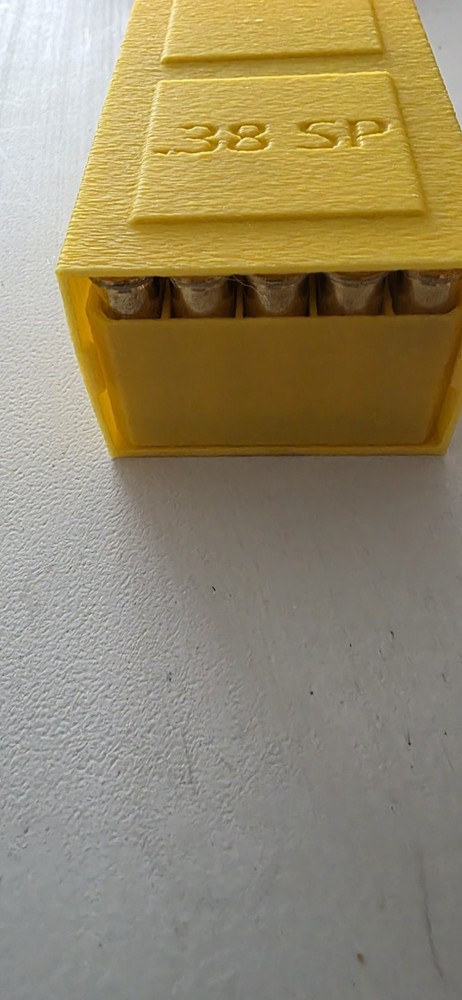 5 pack 3D Printed Ammo Box For 38 Spl. Each Box Holds 50 Rounds.