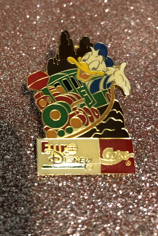 Pin Disney Euro Coke Donald Duck Train Engineer. Great Condition.