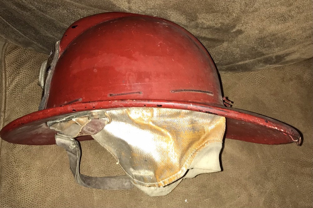 Antique MSA Fire Helmet with Leather Front Piece.