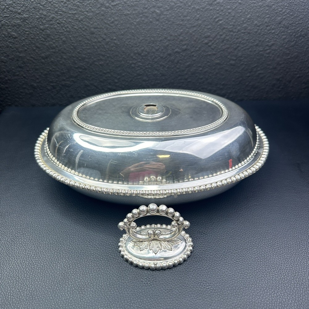 Antique Serving Platter Dish Silver Plated Plate Bowl Silver plated