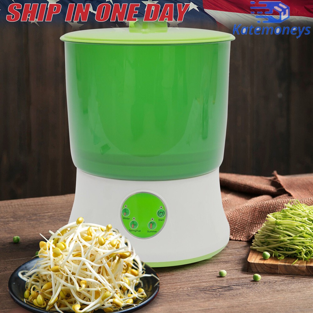 2-Layer Bean Sprouts Machine Large Capacity Automatic Bean Sprouter Grow Tool US