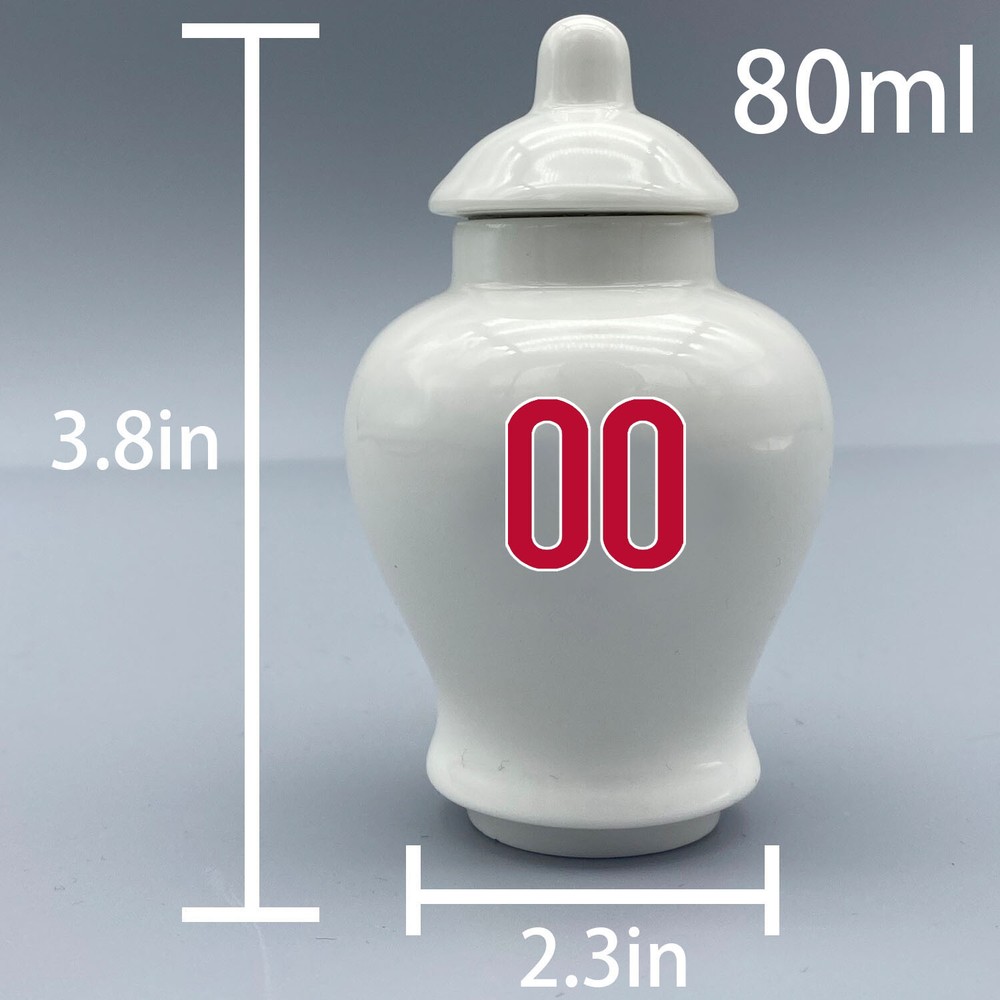 Ceramic Baseball Urn – Cincinnati Reds Theme, Custom Text & Number
