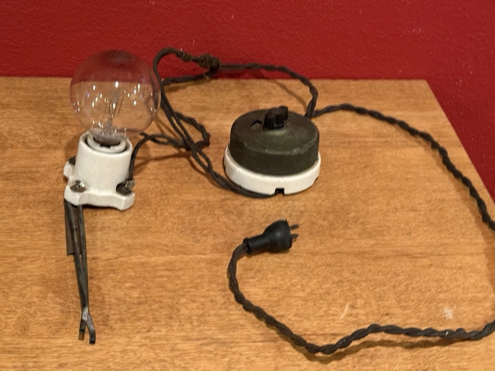Antique Perkins Brand Light With Large Switch