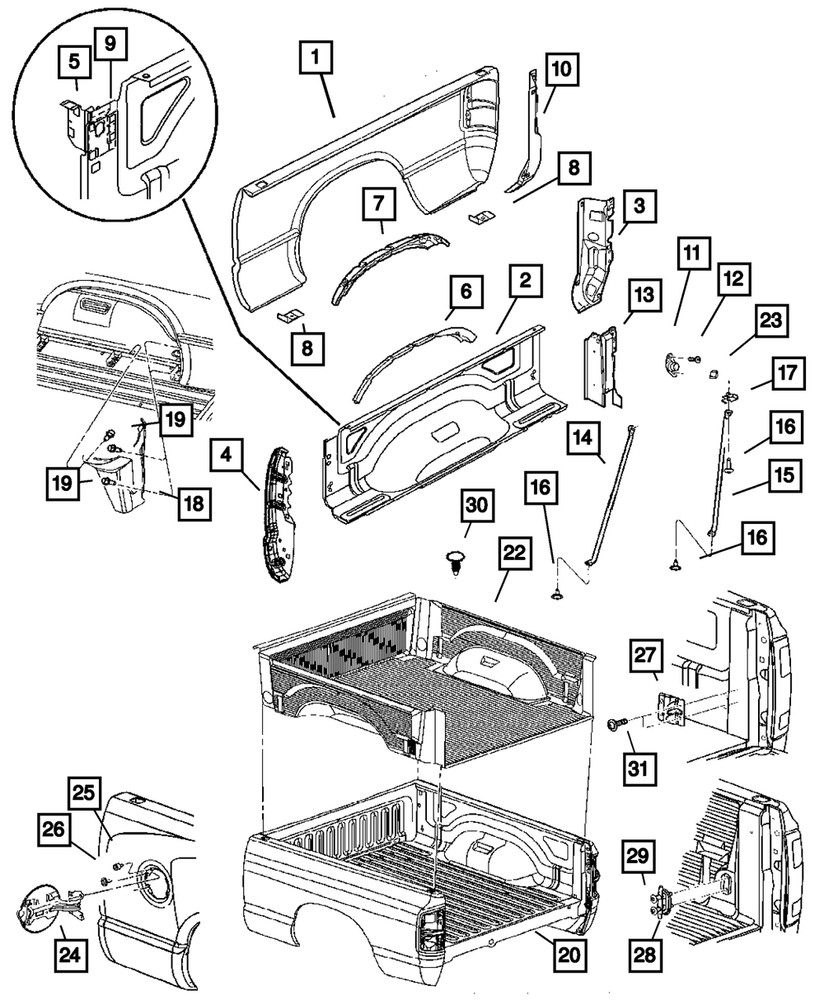 Genuine Mopar Box Side Reinforcement Left 55276247AA