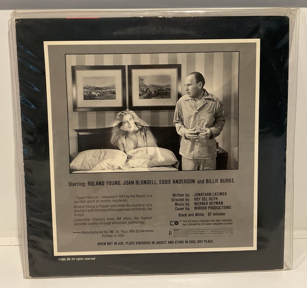 Collectible Classics "TOPPER RETURNS " Laser Videodisc