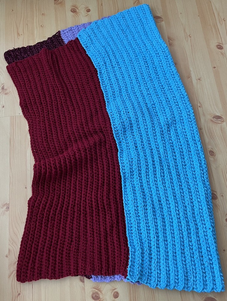 Multicolored Handmade Crocheted Knitted Throw Blanket 60” X 50”