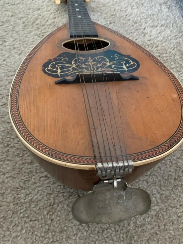 Unbranded Vintage Antique Bowlback Mandolin With 1 String Missing