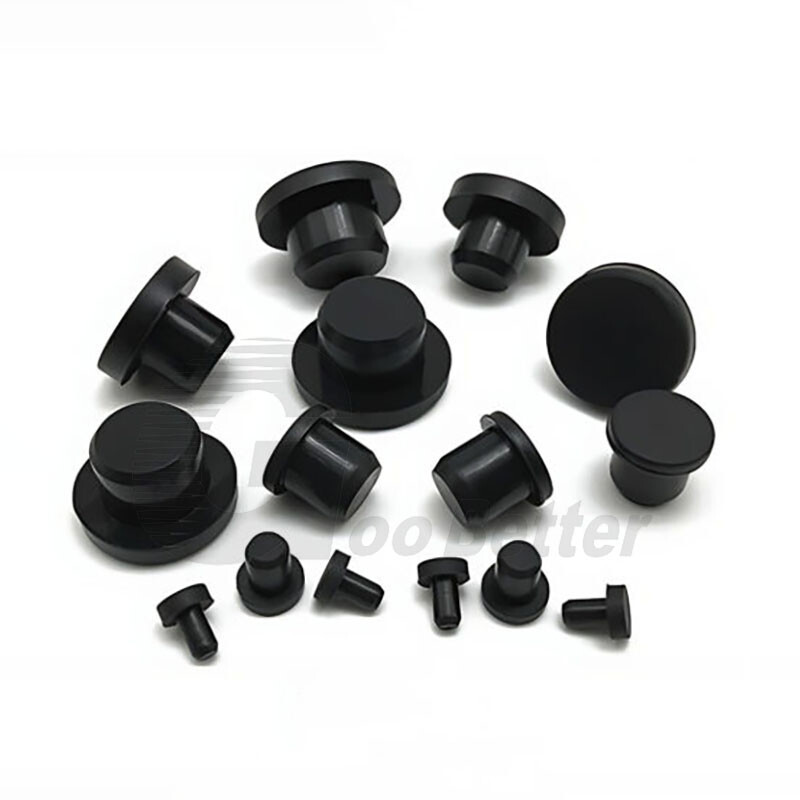 2.7~8.5mm Round Solid Silicone Plug Blanking End Cap Stopper Pipe Seal Black