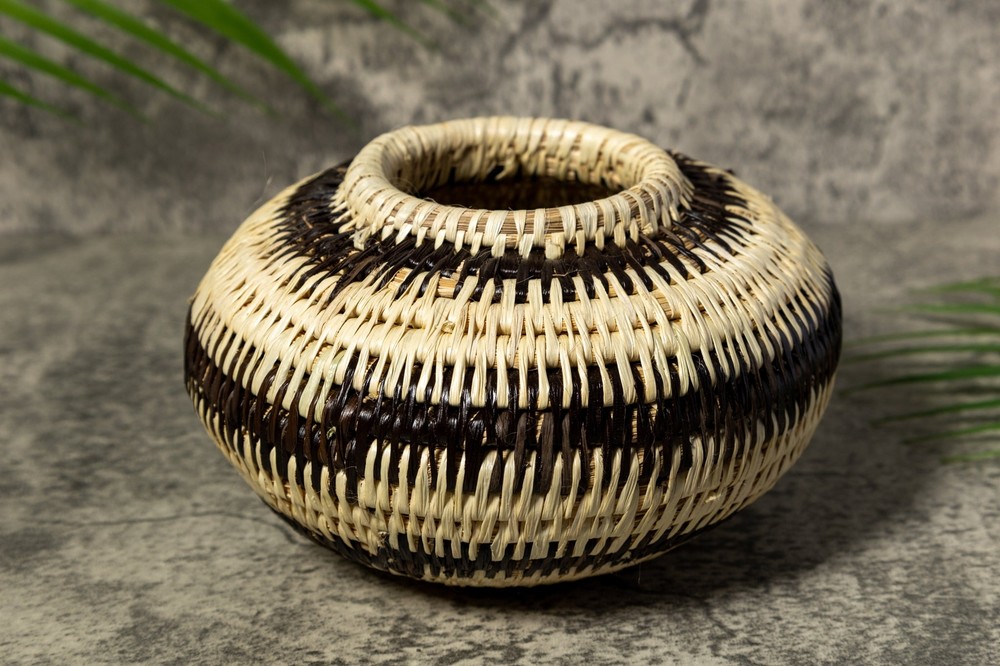 Black and White Design Rainforest Vintage Basket