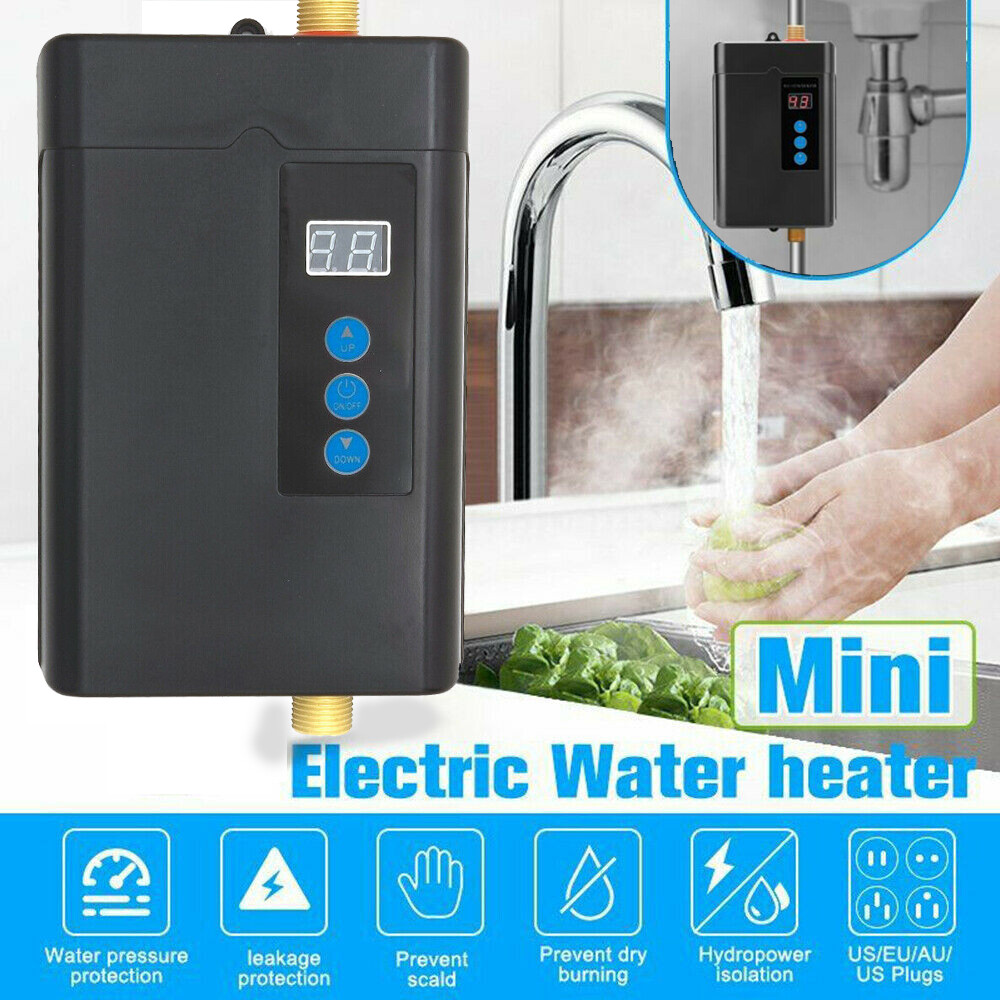 Electric Hot Tankless Water Heater Shower Instant Boiler Kitchen Bathroom 110V