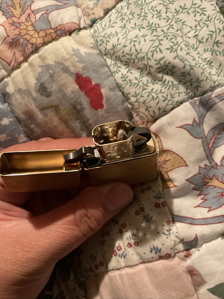 Zippo Solid Pocket Lighter, Brushed Brass with Solid Brass 204-000249