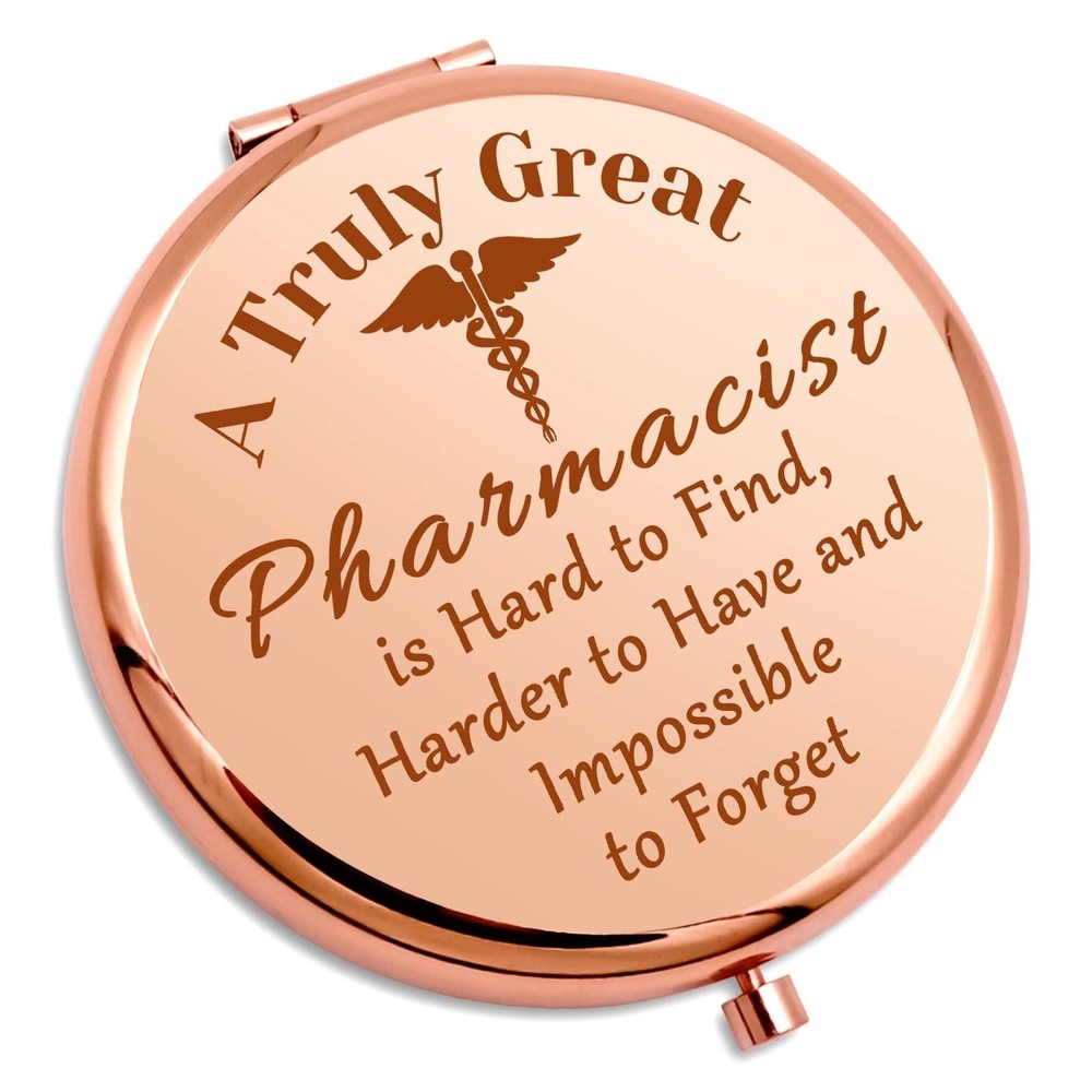 Compact Makeup Mirror - Rose Gold, 2.6 Inch, Double-Sided, Magnifying, Tablet...