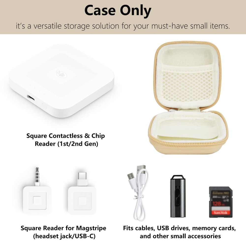 Linpr Card Reader Case for Square Contactless & Chip Light Khaki