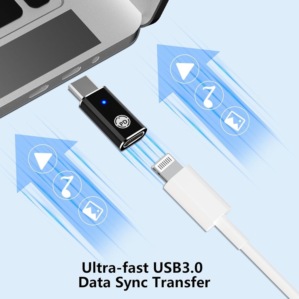 USB C Fast Charge Adapter Stuffcool 4Pack Lightning Female to Type C