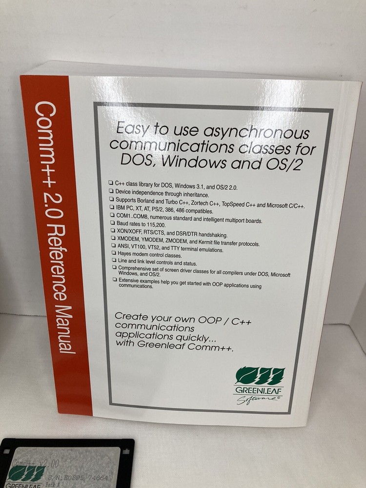 Greenleaf Software Comm ++ V2.0 Communication Library for C++ 1994 Programming
