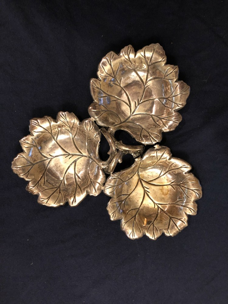 Sterling Silver Three Maple Leaf tray